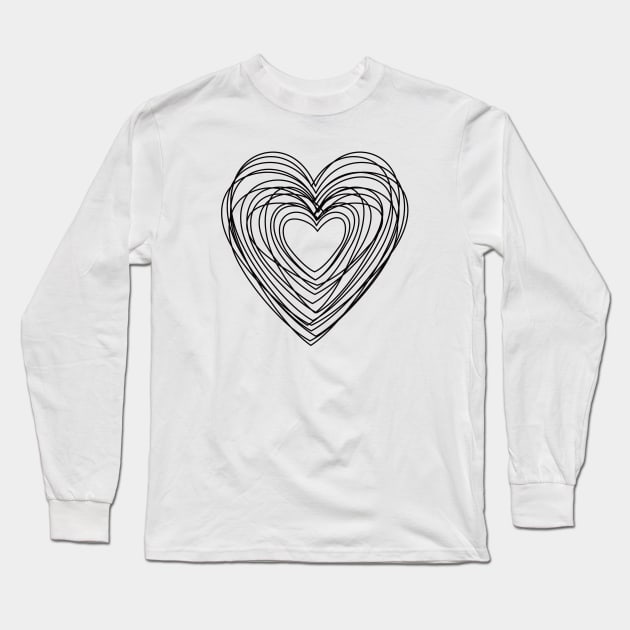 Graphic Heart of Hearts Long Sleeve T-Shirt by tonyponline